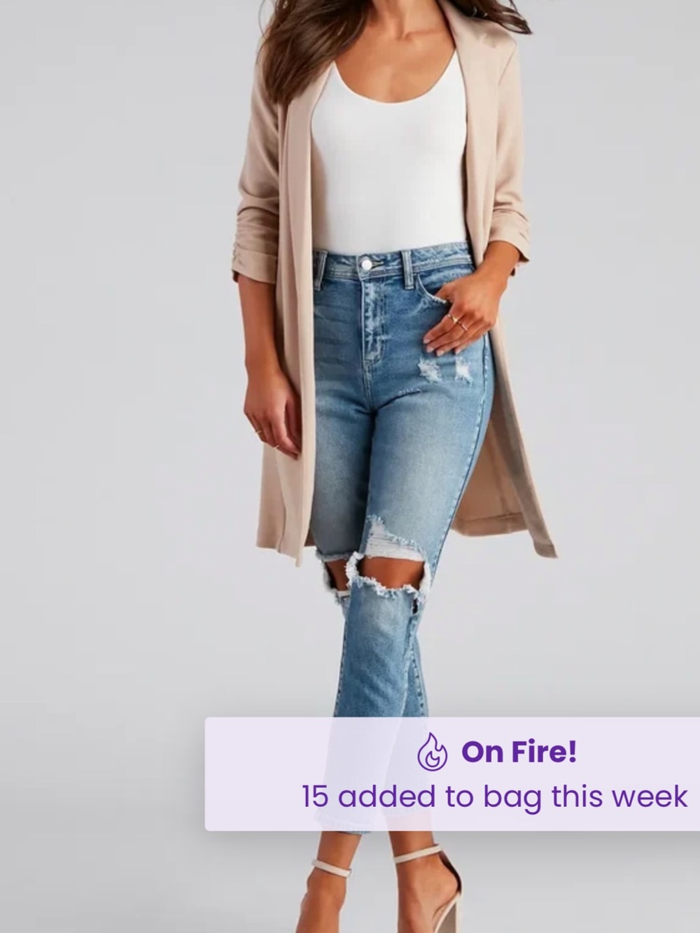 Windsor Light Blue Distressed Ankle Crop Jeans